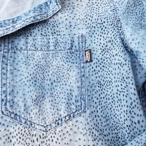 Vans light denim button down shirt size S - Picture 8 of 13